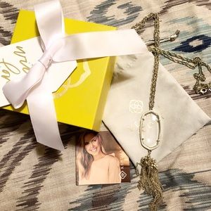 Kendra Scott Rayne Necklace- Clear/Gold